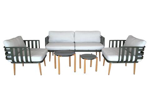 Набор мебели Garden Story Эшланд 1 уп. (2 стола+2 кресла+диван, подушки беж.)