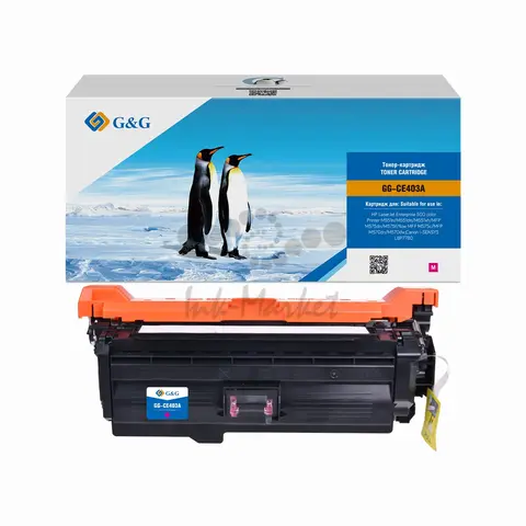 Картридж G&G 507A для HP CLJ M551, M575, M570; Canon LBP7780, with chip (6 000), пурпурный (замена CE403A)