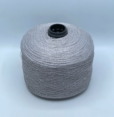 Бобинная пряжа, Linette Pailletes, 450м, 80% Лен, 20% Полиэстер(пайетка), Серый+пайетка. 39389