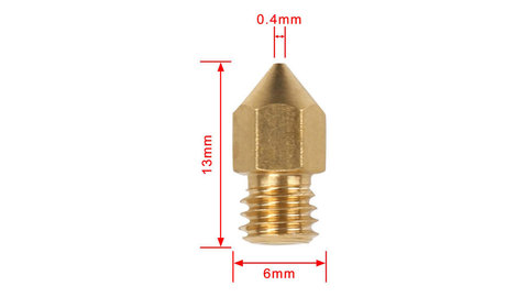 Набор форсунок для 3D-принтера 5 шт. с диаметром резьбы M6