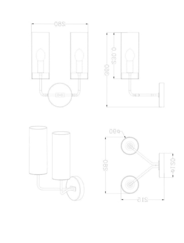 Бра Glass Tube Amber 2