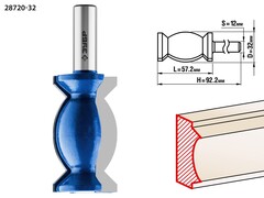 ЗУБР 32 x 57 мм, хвостовик 12 мм, фреза кромочная фигурная №9, Профессионал (28720-32)