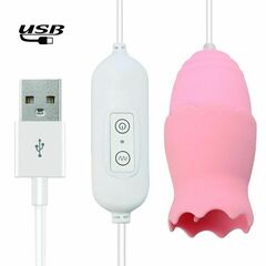 Розовые, работающие от USB виброяйца - классическое и с подвижным язычком - 