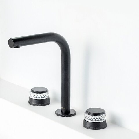 Boheme 152-CR-B Смеситель на столешницу AURA на 3 отв. BLACK