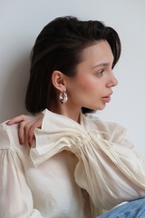 Серьги МЯТЫЕ КОЛЬЦА silver