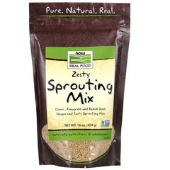 Семена для выращивания микрозелени Now Foods Sprouting Mix 500 г (клевер, пажитник, редька)