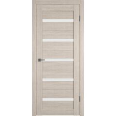 Купить Межкомнатная дверь экошпон Atum X7 Cappuccino стекло White Cloud