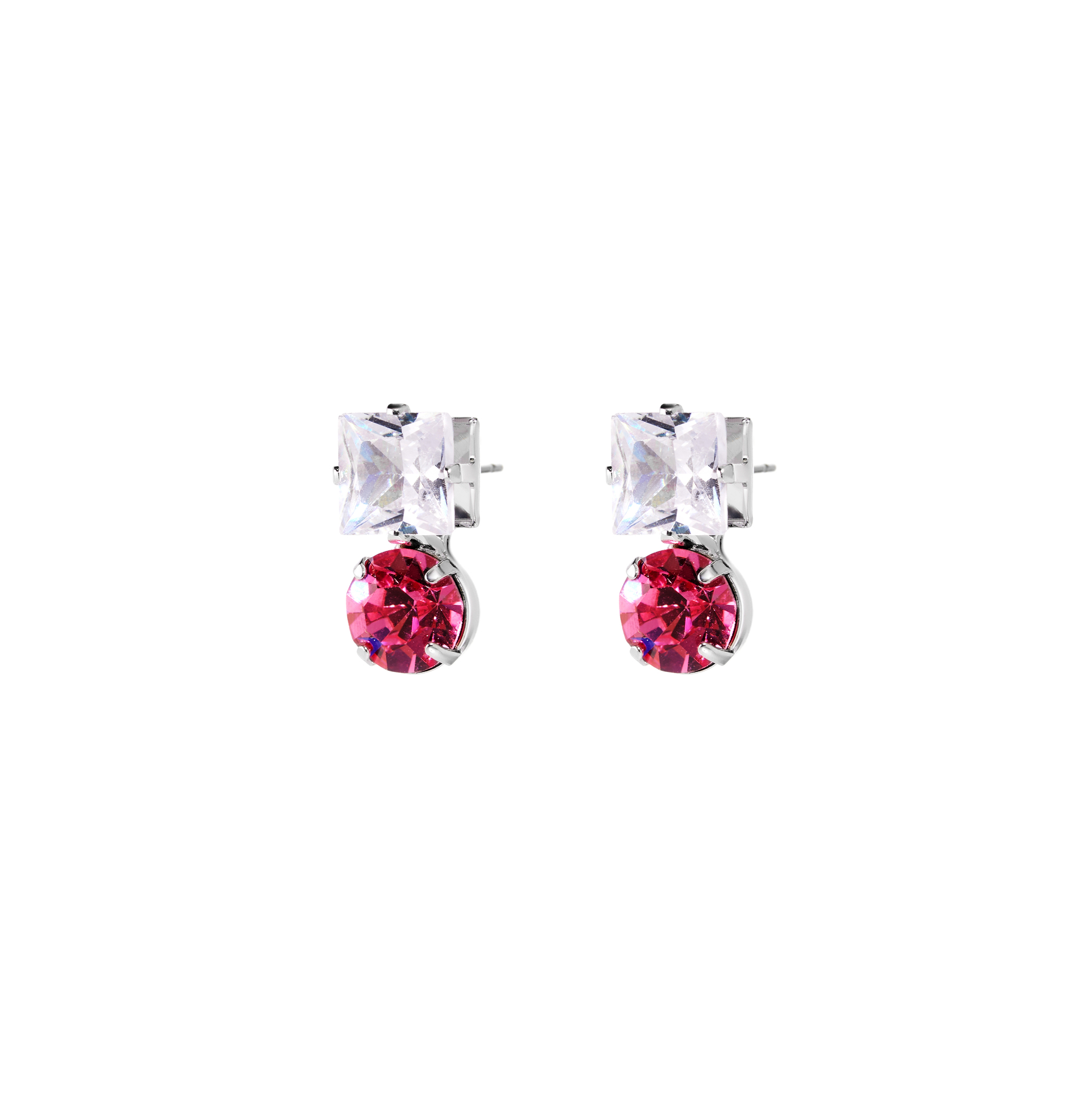 

Серьги Geometric Fuchsia Crystal Earrings