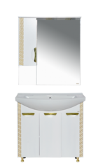 Зеркало-шкаф MISTY Престиж - 80 (правое) золотая патина