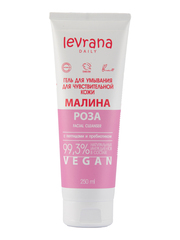 Levrana Daily Гель для умывания для чувствительной кожи «Малина и роза» с протеинами и пребиотиком, 250 мл