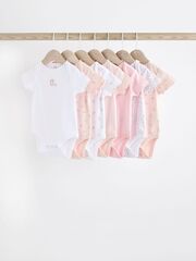 Боди с коротким рукавом для малышей Next K79-568, 7 шт., Белый, Розовый