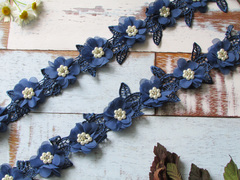 Кружево плетеное, ш. 6-6,5 см, синий