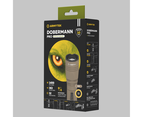 Armytek Dobermann Pro Magnet USB Sand (теплый свет)