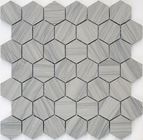 Мозаика Pietrine Hexagonal - Marmara grey полированная 29,2x29,8х0,6 см (чип 23х40х6 мм)