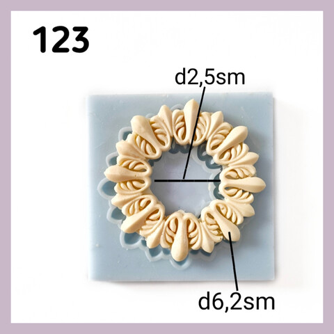 0123 Молд силиконовый. Орнамент Накладка круглая.