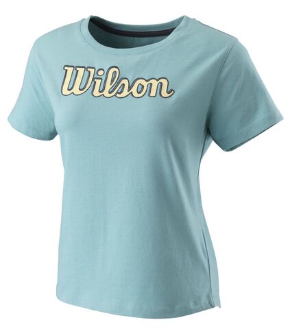 Женская теннисная футболка Wilson Script Eco Cotton Tee W - reef waters
