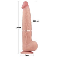 Телесный фаллоимитатор 13.5 King Sized Sliding Skin Dual Layer Dong - 34 см. - 