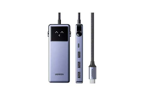 Хаб  UGREEN CM888 (45155) UNO 7-in-1 4K@60Hz USB-C+3*USB-A+Ethernet+PD 100W+HDMI Hub, серый