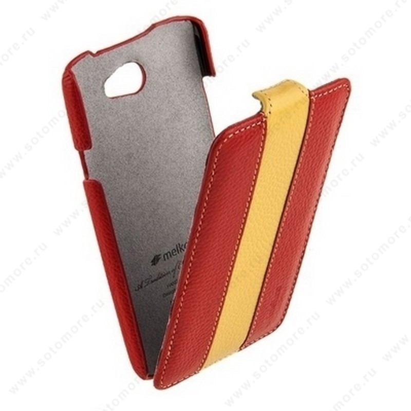 Чехол-флип Melkco для HTC One X Limited Edition Jacka Type (Red/Yellow LC)