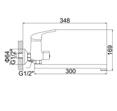 Cмеситель для ванны с длинным изливом цвет хром Accoona A7160