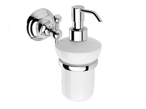 Nicolazzi Classici 1489 CR Дозатор для жидкого мыла, Nicolazzi, Accessori Classica, вертикальный, с нажимным управлением, глубина, мм-158, высота, мм-171, настенный, материал колбы-керамика, крепеж-есть, цвет-хром