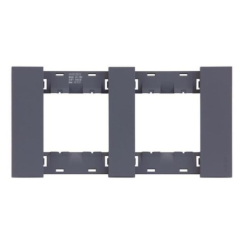 Рамка на 2 поста, 4 модуля. Цвет Грифель матовый. MEITON. AA4802M2AL