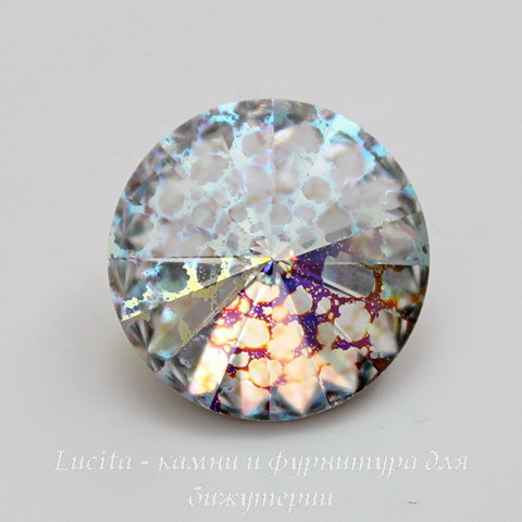1122 Rivoli Ювелирные стразы Сваровски Crystal White Patina (14 мм) (1)