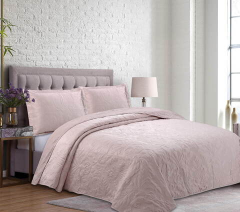 Покрывало 240x260 и 2 наволочки 50х70 Sofi De MarkO Мистерио светло-розовое