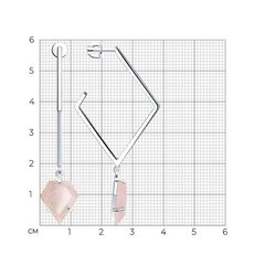 92022313 - Серьги из серебра с подвесками из розового кварца