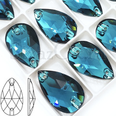 Купить пришивные стразы Blue Zircon, Drope сине-зеленые в Краснодаре