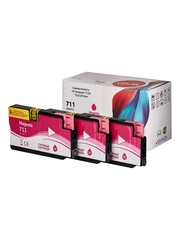 Набор струйных картриджей Sakura CZ135A (№711 Magenta 3-pack) для HP Designjet T120/T520 ePrinter, водорастворимый тип чернил, пурпурный, 26 мл. (3шт)