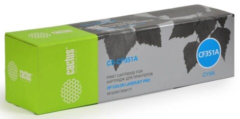 Картридж лазерный Cactus CS-CF351A CF351A голубой (1000стр.) для HP M176/M177