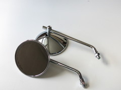 Зеркала Harley Retro хром круглые