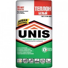 Штукатурка Юнис гипсовая Теплон 30кг поддон-40шт