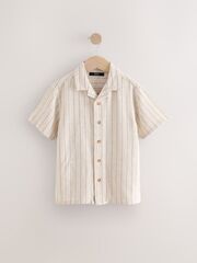 Рубашка с коротким рукавом для мальчика Next AB7-087, Бежевый