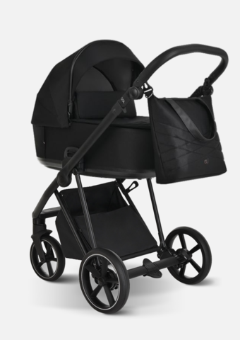 Roan Коляска 2 в 1 Sol Leather White Black Тем.коричневый