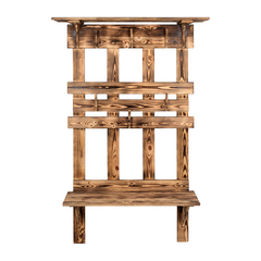 Вешалка с полкой и скамейкой, 173х110х32 см, обожжённая сосна, класс АВ 