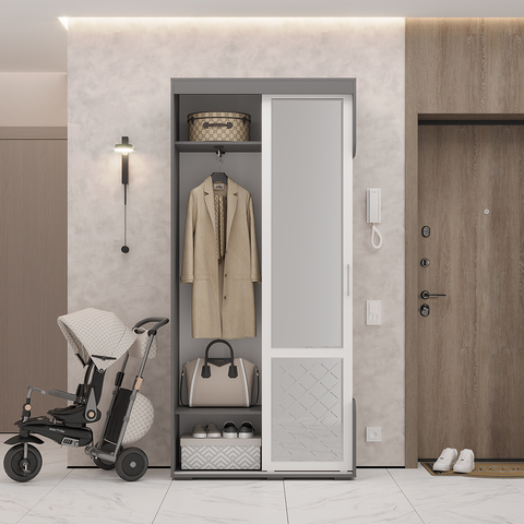 прихожая ВАРДА 1,0 м (графит/белый)