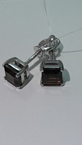 Раухтопаз (пусеты из серебра)