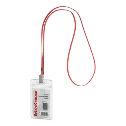 Бейдж вертикальный с лентой 62х91мм