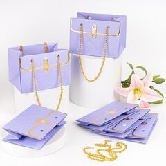 Сумка для цветов с цепочкой, Сиреневый, 15*10,5*10 см (Д*В*Ш), 1 шт.