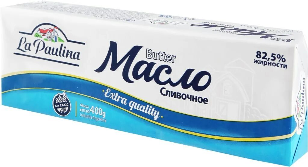Масло сливочное 82,5%, Lа Paulina (Аргентина) 400 г - купить по ...