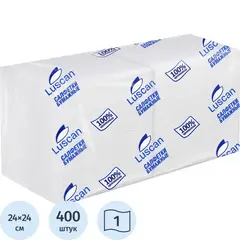 Салфетки бумажные Luscan PROFI PACK 1сл24х24 белые 400шт/уп