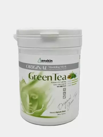 Anskin Green Tea Modeling Mask Маска альгинатная с экстрактом зеленого чая успокаивающая, антиоксидантная