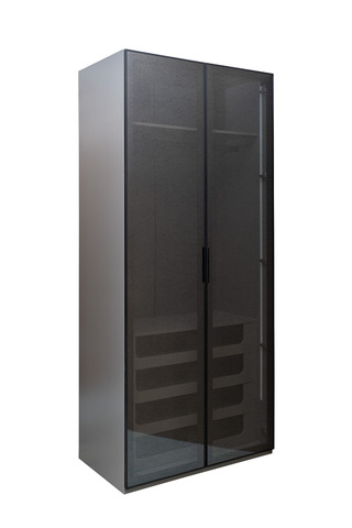 Шкаф Alto двухд c выдвиж ящик, цвет серый Кобальт, дверцы стекло(тонир) 100*57*228.5см