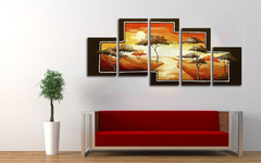 Модульная картина "Деревья на закате"