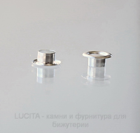 Сердцевина для бусины (цвет - серебро) 8х3,5 мм , 5 пар ()