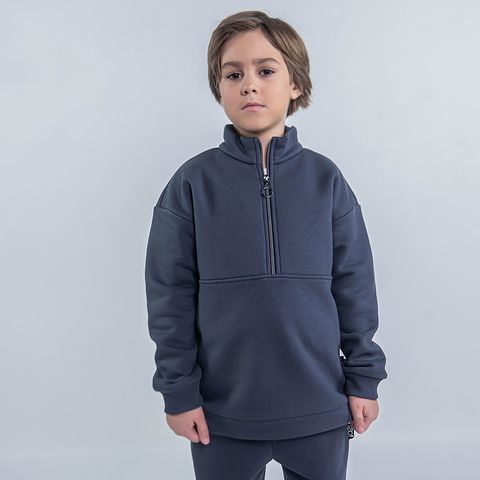 Warm sporty sweatshirt for teens - Graphite