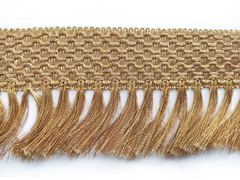 Бахрома-щётка с тесьмой  металлизированная люрекс 9см золото