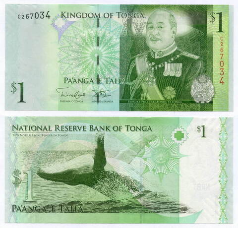 Банкнота Тонга 1 паанга 2008 год C267034. UNC